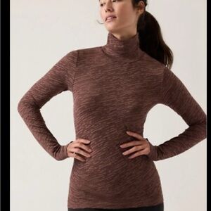 Athleta seamless Women's Brown flurry turtleneck small nwt